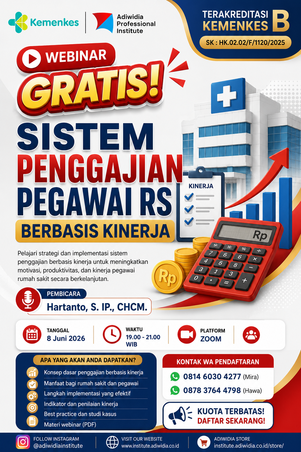 Webinar GRATIS (Non SKP) : Sistem Penggajian Pegawai RS Berbasis Kinerja